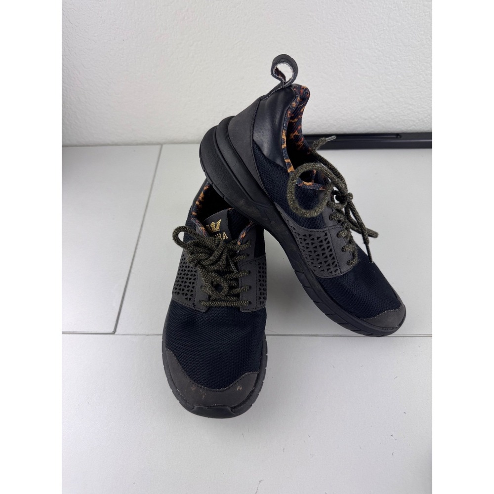 Supra Scissor Black Leopard Print Lined Athletic Sneakers Shoes‎ US 5.5 Designer - Picture 3 of 10